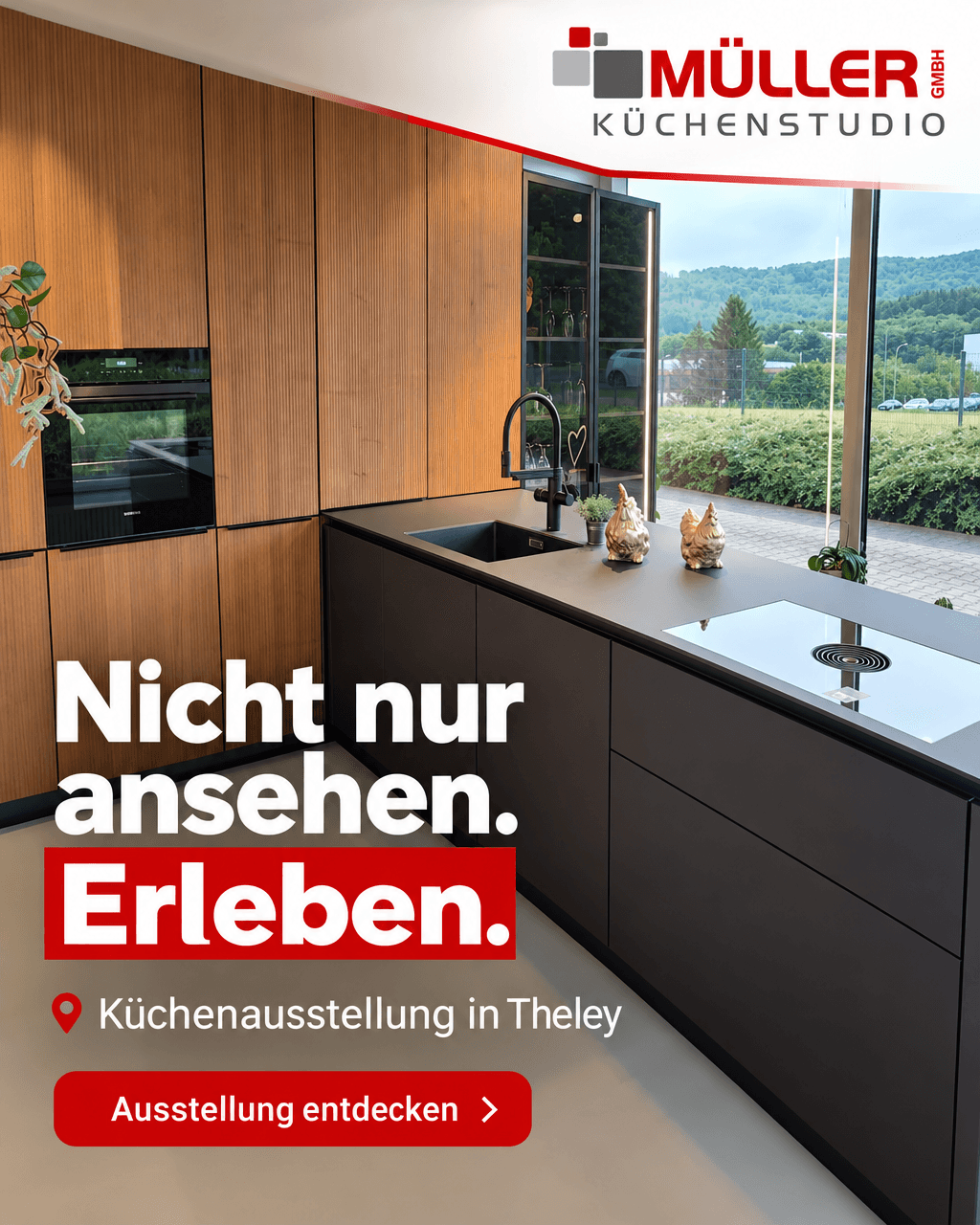 Original Till draft promoting the kitchen showroom in Theley.